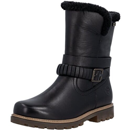Remonte Zwarte Leren Bikerboots Dames - Zwart - 39