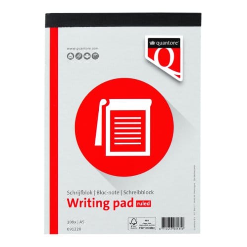 Schrijfblok quantore a5 lijn 100vel 60gr