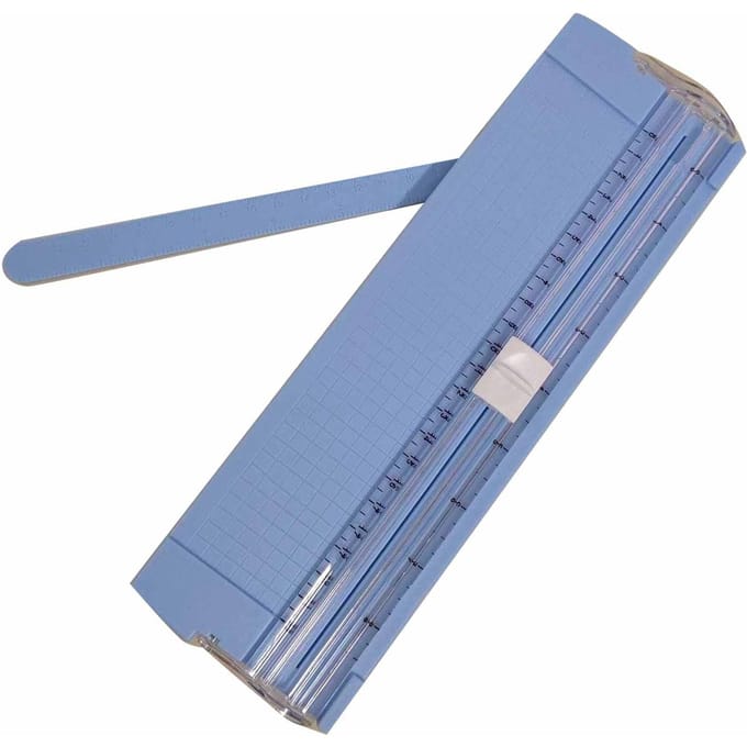 Petit Massicot A5 Conception de Règle de Coupe Précise Massicot Multifonction pour Bureau École bleu