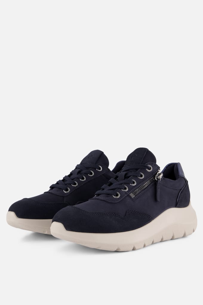 Ecco Valerie Side Zip Sneakers blauw Nubuck - Maat 37