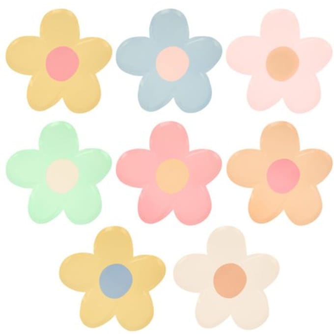 Meri meri - bordjes papier à 8 stuks, daisy