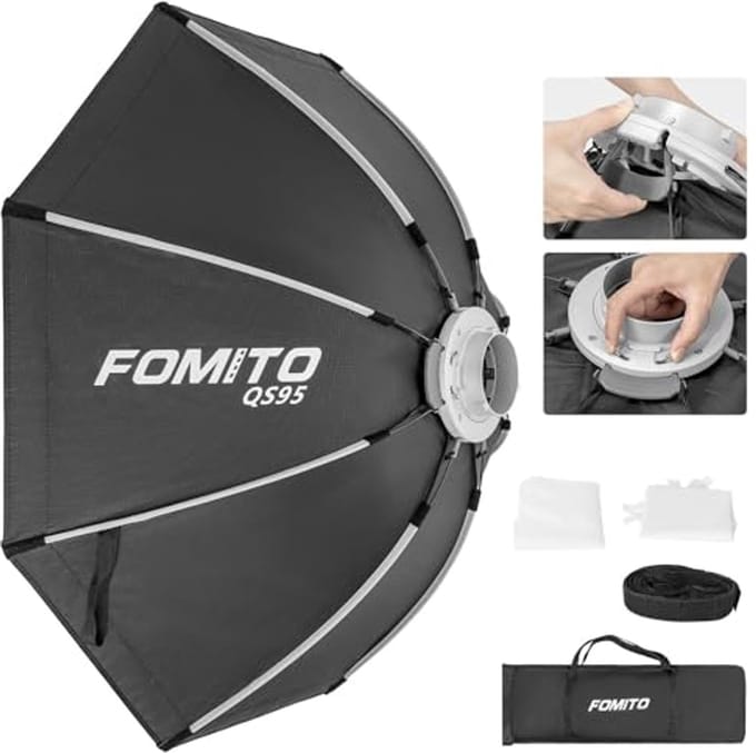 Achthoekige Softbox 37" voor Fotografie met Quick Release en Bowens Mount