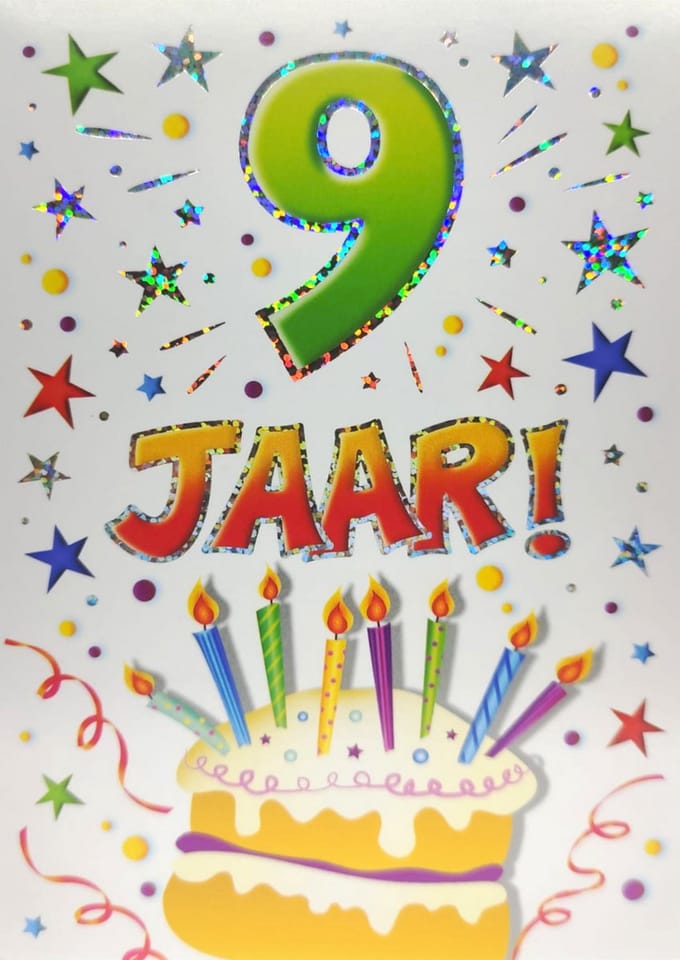Verjaardagskaart - That funny age - 9 jaar - Met Envelop - Per Stuk