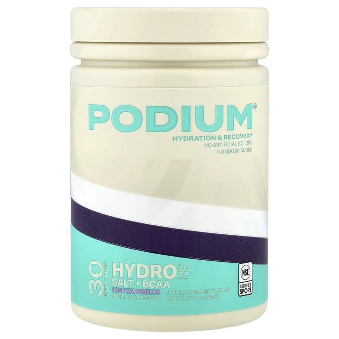 Podium Nutrition, Hydro & Salt 2025 + BCAA, Zure Watermeloen, 420g (14.82oz)