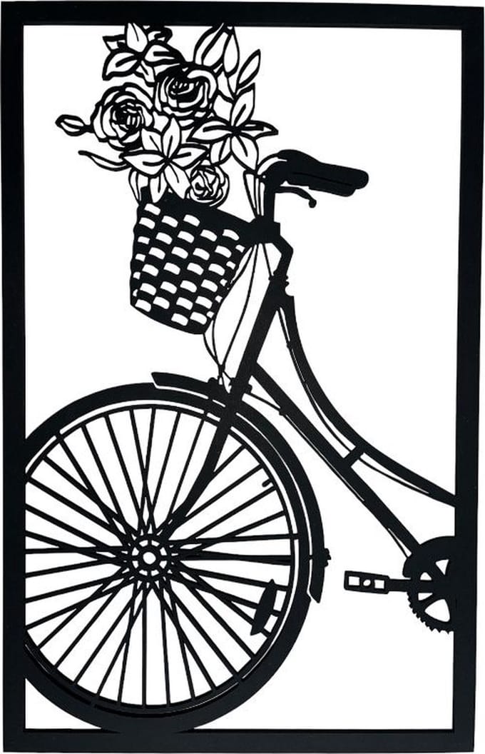 Wandpaneel Bicycle - MDF - 80cm - Wanddecoratie van hout