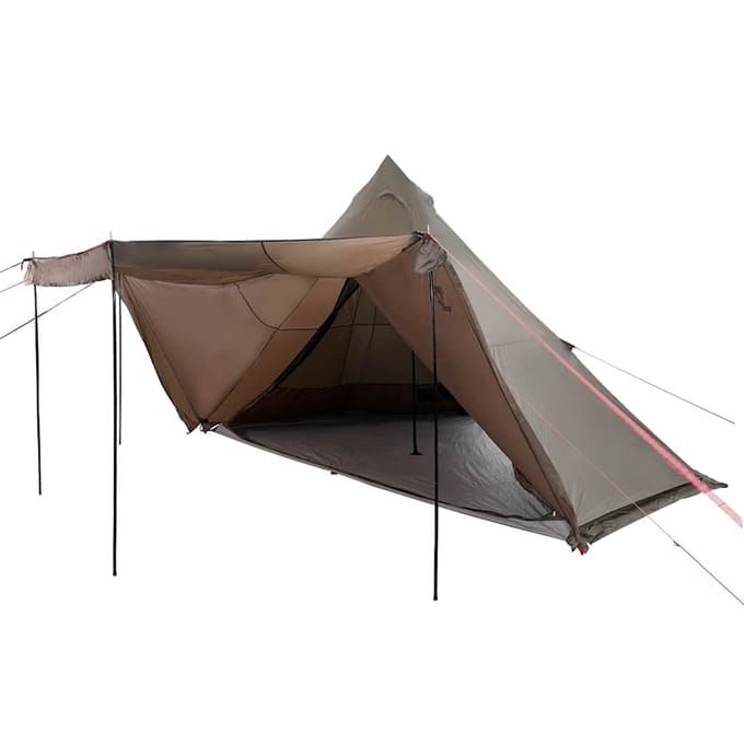 Vidaxl Tipi Tente Familiale, 6 Personnes, Marron, Imperméable
