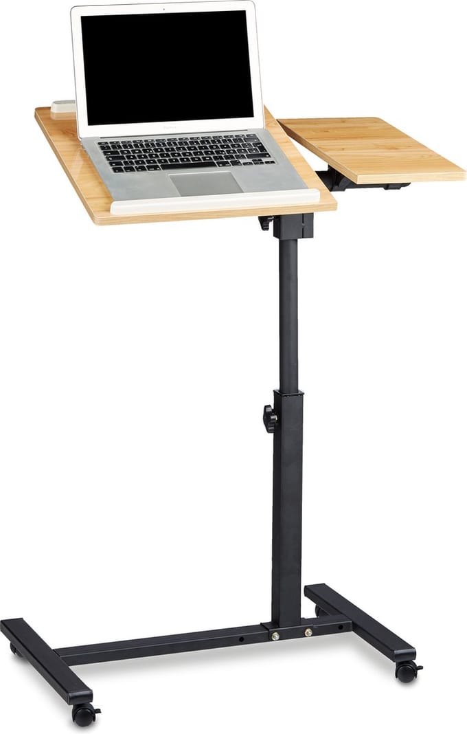 Laptoptafel op wieltjes - 95 x 60 x 40 cm - geel