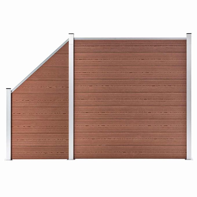 vidaXL - Schuttingset - 1 - vierkant - en - 1 - schuin - 273x186 - cm - HKC - bruin