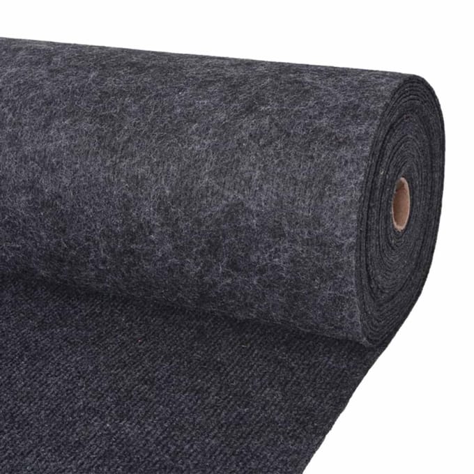 vidaXL - Tapijt - Antracietkleurig - 1,2 - x - 15 - m - Polyester