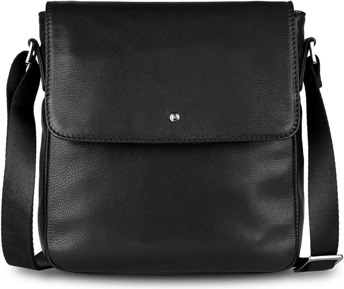 bugatti schoudertas Black Magic Shoulder Bag With Flap Black zwart