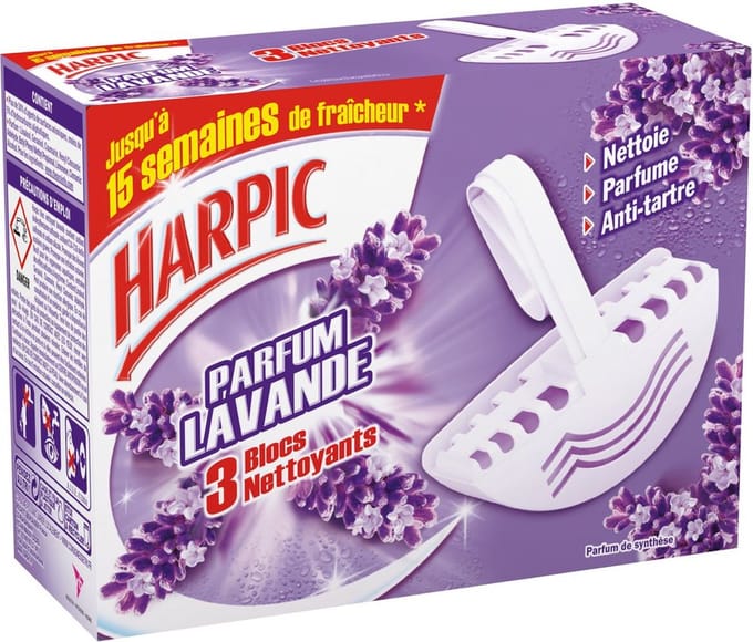 Harpic reiniger WC GEURENDE LAVENDEL  3*39 gr