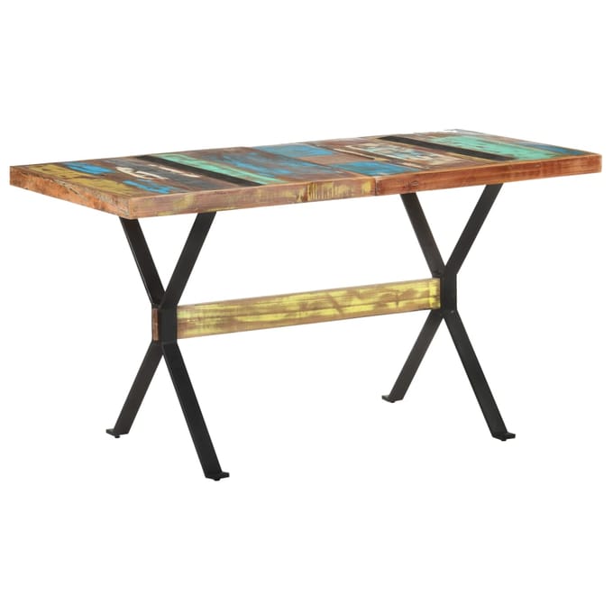 vidaXL - Eettafel - 140x70x76 - cm - massief - gerecycled - hout