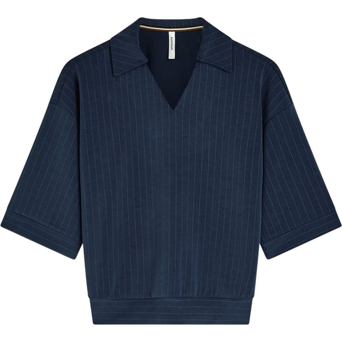 Summum Top Pinstripe Scuba  Donkerblauw 3s5253-30716