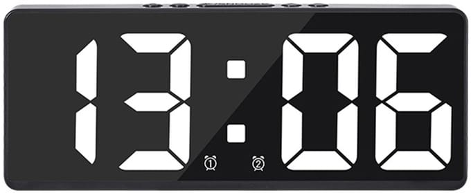 longziming -Digitale Wekker voor Slaapkamer – LED Klok met Temperatuur – Instelbare Helderheid – Zwart/Wit