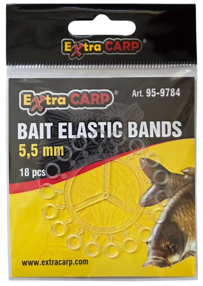Extra Carp Bait Elastic Bands - 5.5mm - 18 stuks - Oppervlakte Karper Vissen - Elastiek met haakoog