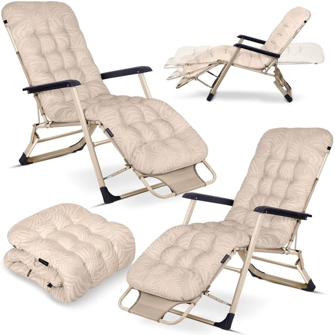 Opvouwbare Ligbed met kussen Sofotel ChillWell set van 2 stuks beige
