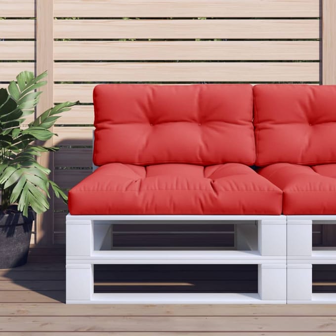 vidaXL - Palletkussens - 2 - st - stof - rood