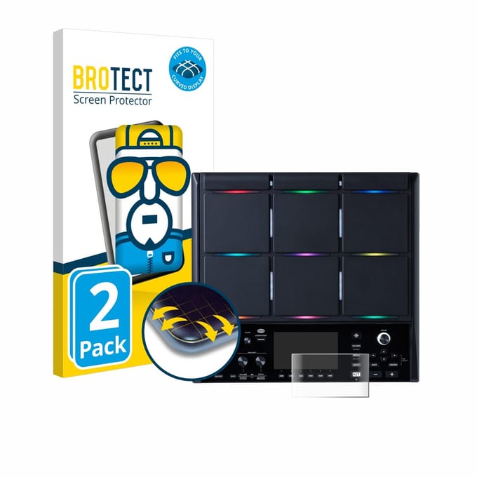 BROTECT - Screenprotector voor Roland SPD-SX PRO - Folie Beschermfolie transparant volledig dekking - 2 Stuks