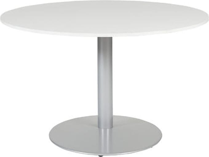 Vergadertafel - Linesto 120 rond wit - zwart frame