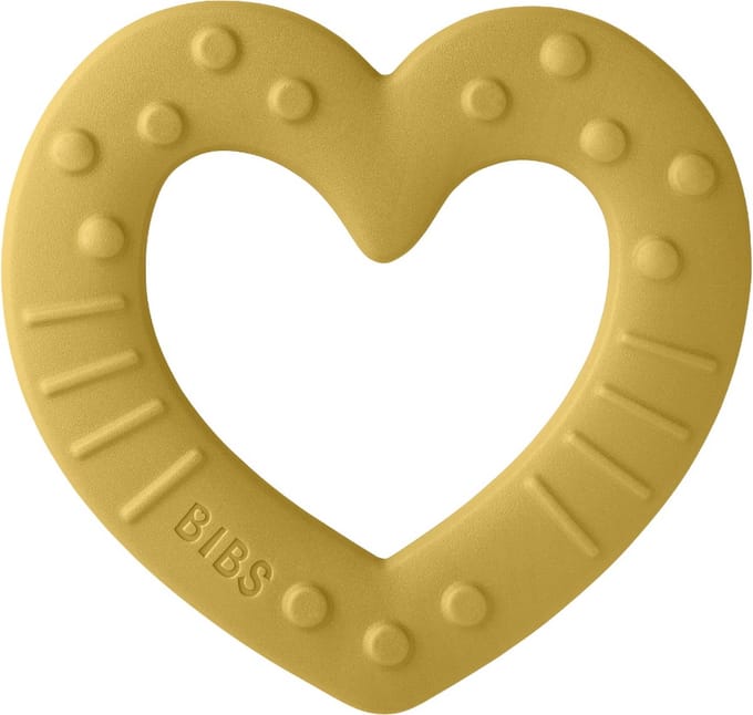 Bibs Bitie Heart Mustard Bijtring 3100254