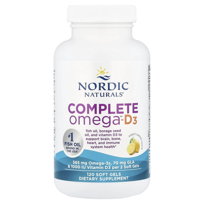 Nordic Naturals, Complete Omega-D3, Saveur Citron, 565 mg, 120 Gélules Molles