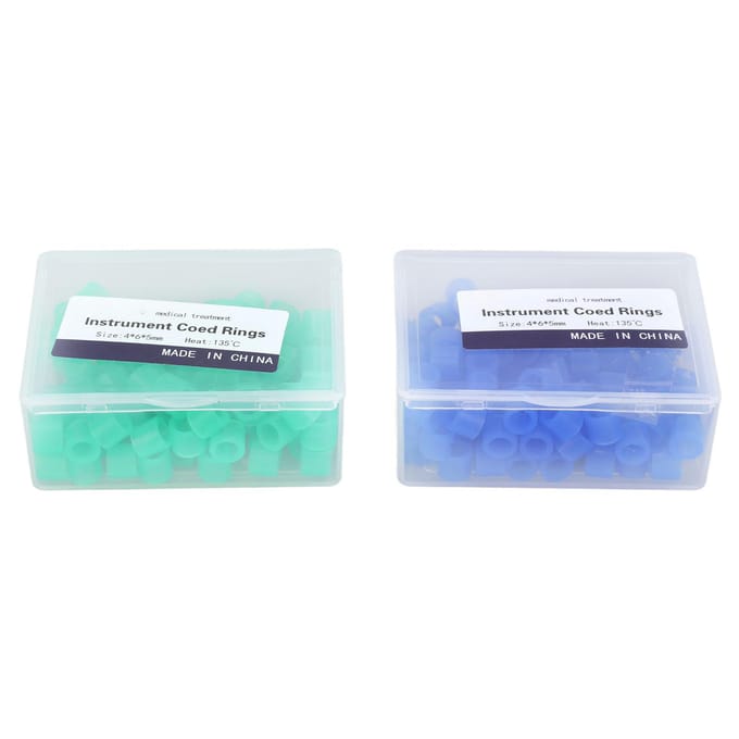 200 anneaux de code couleur en silicone faciles à nettoyer pour distinguer les dents orthodontiques et blue