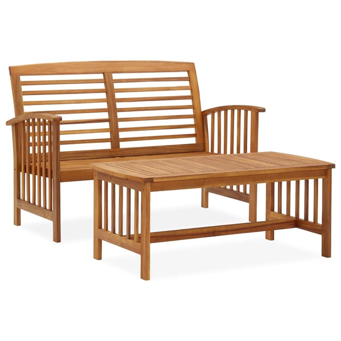vidaXL - 2-delige - Loungeset - massief - acaciahout
