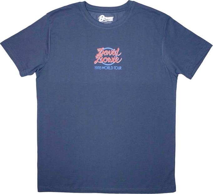 David Bowie - Mini 1978 World Tour Logo Heren T-shirt - S - Blauw