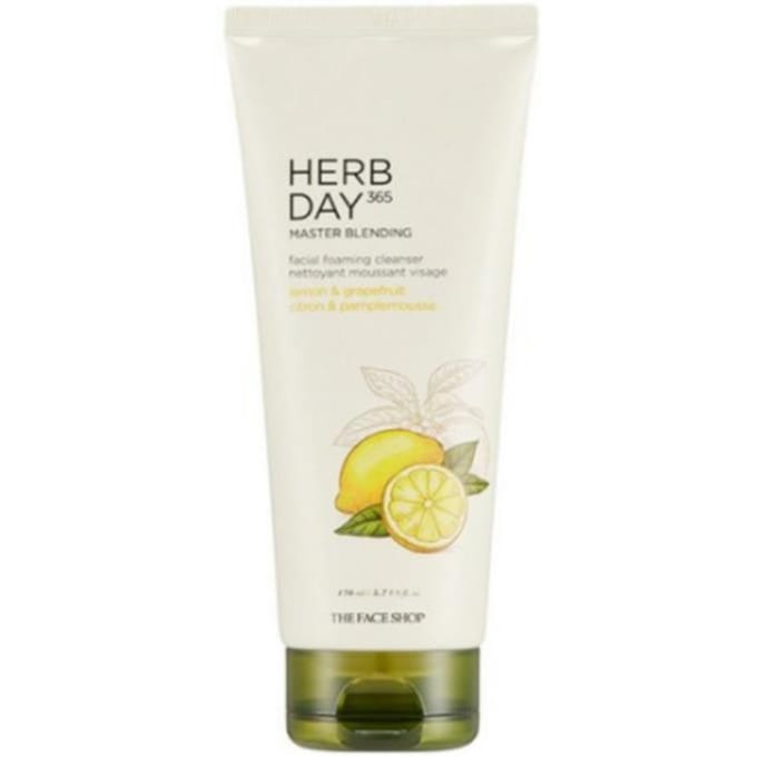 THE FACE SHOP Herb Day 365 Master Blending Cleansing Foam Citroen & Grapefruit 170ml white