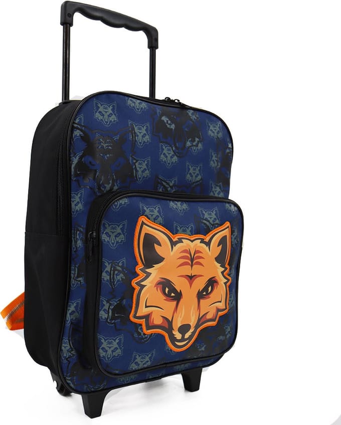 THE FOX Trolley Rugtas - Kinder Trolley & Rugzak - 2 Vakken - Schooltas - 6-12 Jaar - Vos