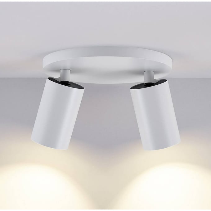 Deko-Light CAN TILT plafondspot, wit, Ø 20 cm, 2-lamps, metaal, GU10