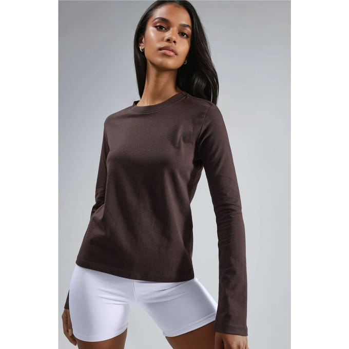 Lange Mouw Crew Neck Basis Blouse
