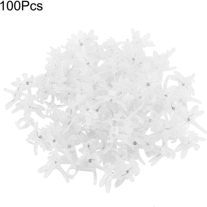 100 Stuks Tuingereedschap Stengelclips Omhoog Groeien Orchidee Plastic Mini Stengels Bloem Transparant white