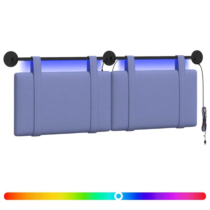 vidaXL - Hangend - hoofdbord - Jeans - Blauw - Stof