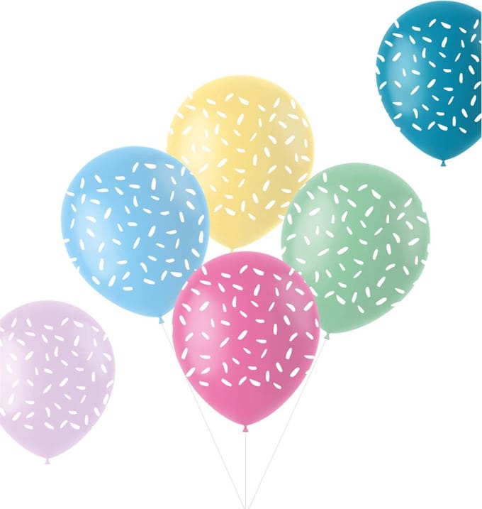 Folat - Ballonnen Pastel Sprinkles Meerkleurig 33 cm - 6 stuks