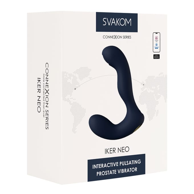 SVAKOM - Iker Neo - Interactieve Pulserende Prostaat Vibrator, Appbediening - Marineblauw