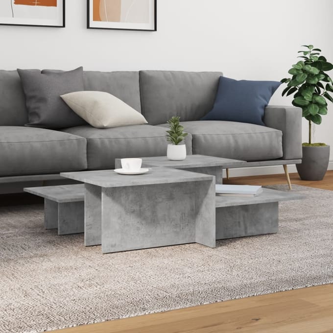 vidaXL - Salontafels - 2 - st - bewerkt - hout - betongrijs