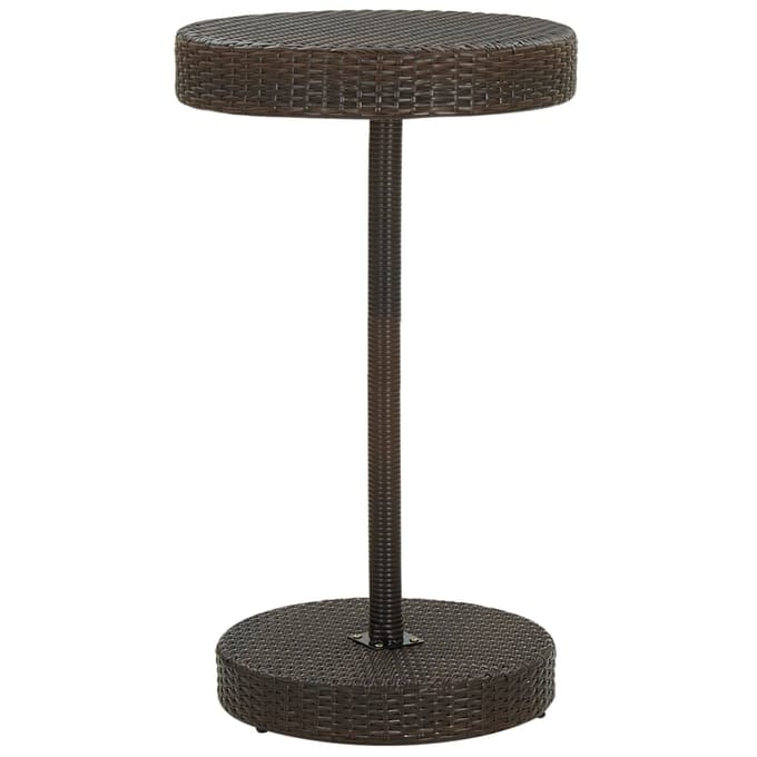 vidaXL - Tuintafel - 60,5x106 - cm - poly - rattan - bruin