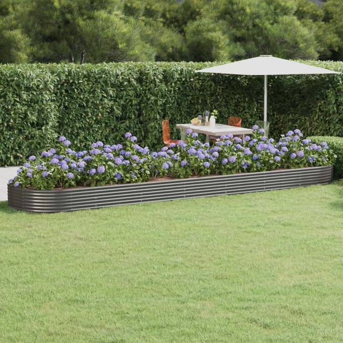 vidaXL - Plantenbak - 600x140x36 - cm - gegalvaniseerd - staal - grijs