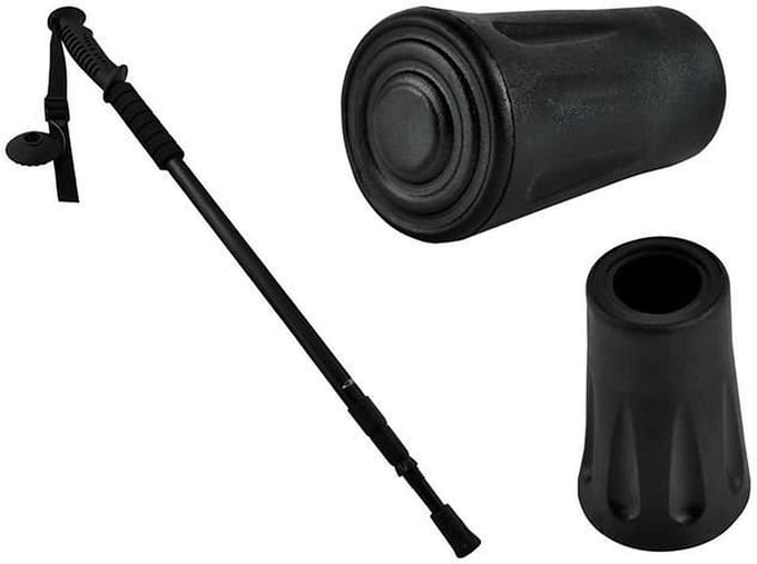 Wandelstok dop - Eindstop Wandelstok – Stokdop – 1 paar - Binnenmaat 12MM - Zwart