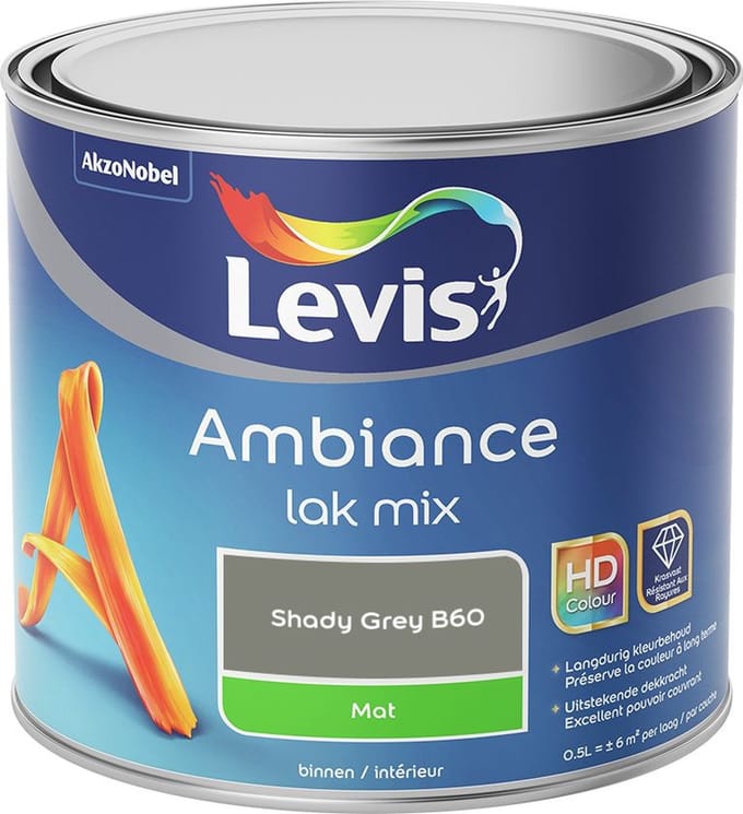 Levis - Ambiance Lak Mat Mix - Shady Grey B60 - Mengverf - 0,5 L