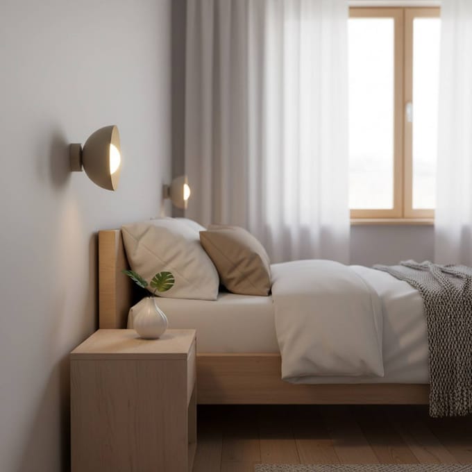 EMIBIG LIGHTING wandlamp Bibi K1, beige, staal/glas, Ø 18 cm