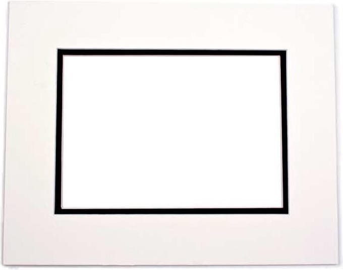 Passepartout Dubbeldik Ivoor/Zwart 20,3x25,4cm (10 stuks)