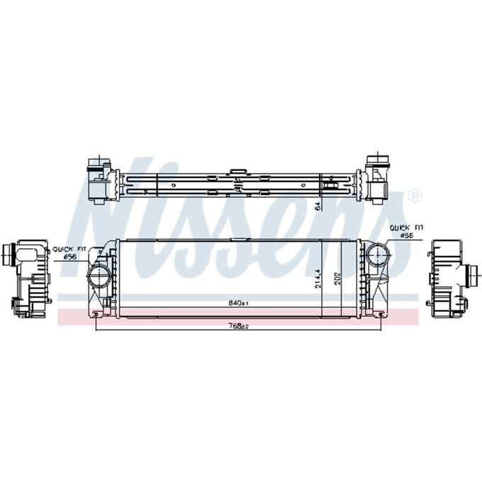 Lage-temperatuurRadiator, laadluchtRadiator NISSENS 961597