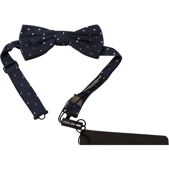 Dolce & Gabbana Mannen Donkerblauwe Patroon Verstelbare Nek Papillon Vlinderdas