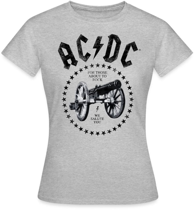 AC/DC For Those About To Rock Logo Met Kanon T-Shirt Dames