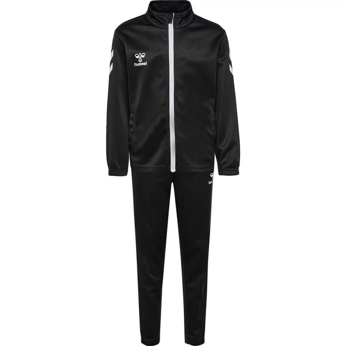 Hummel kinderen trainingspak met rits en logodetails.