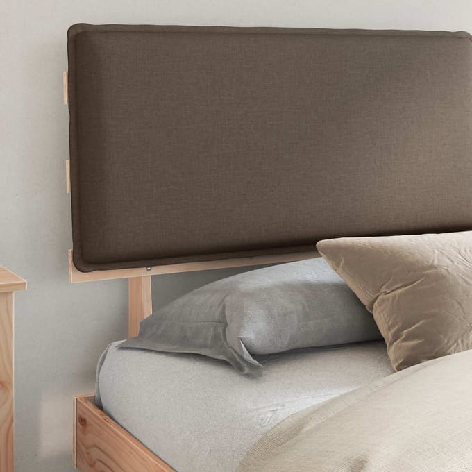 vidaXL - Bedframe - met - Gevoerde - Hoofdbord - Taupe - 200 - x - 200 - cm