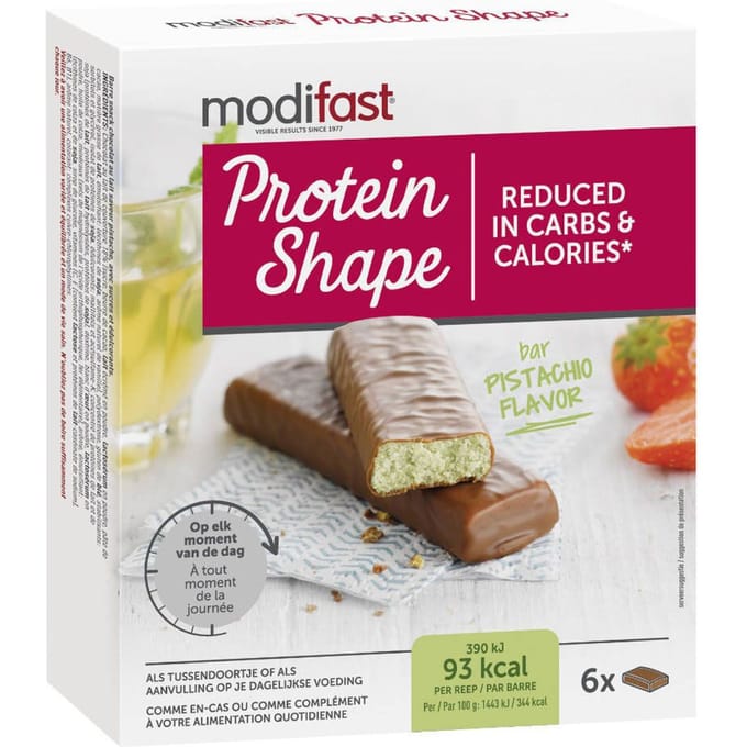 Modifast® Protein Shape Repen Melkchocolade - Pistache 6x27 Reep