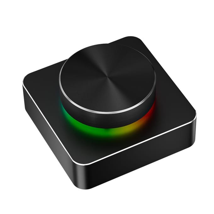 USB +   + 2.4G RGB Volumeknop, Drie-Modus Multimedia Controller voor PC/Gaming black